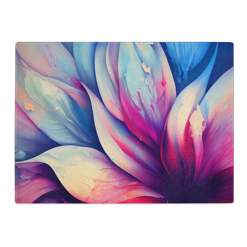 Colourful Flowers Vol.4 Abstract  Glass Chopping Board