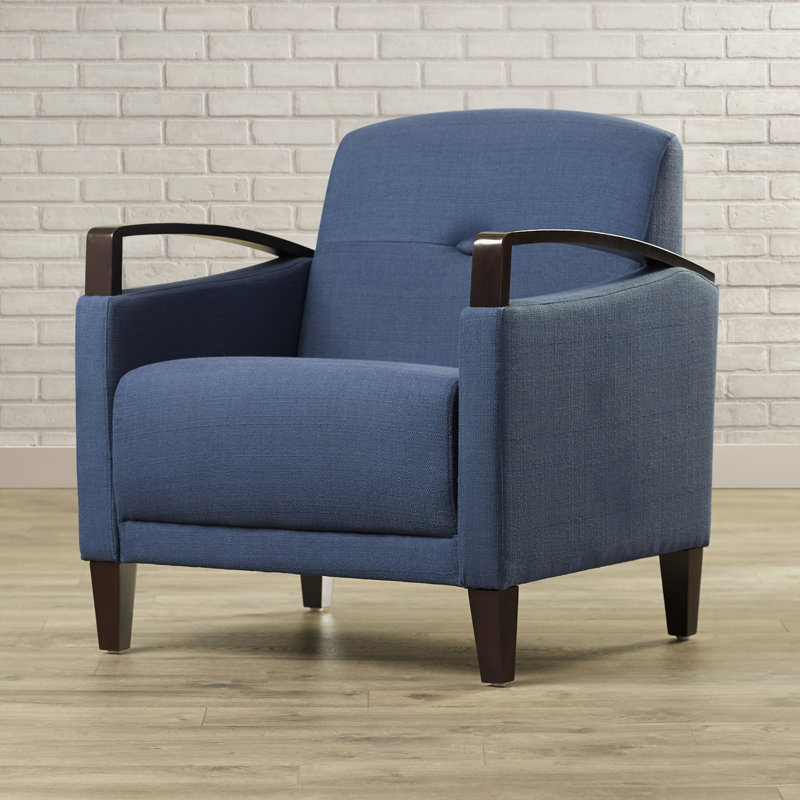 Fauteuil capitonné l 30 po Fabiano, Indigo tissé