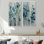 «Green Blue Herbs Minimalisme - Plantes», art mural encadré botanique bleu 2 pièces