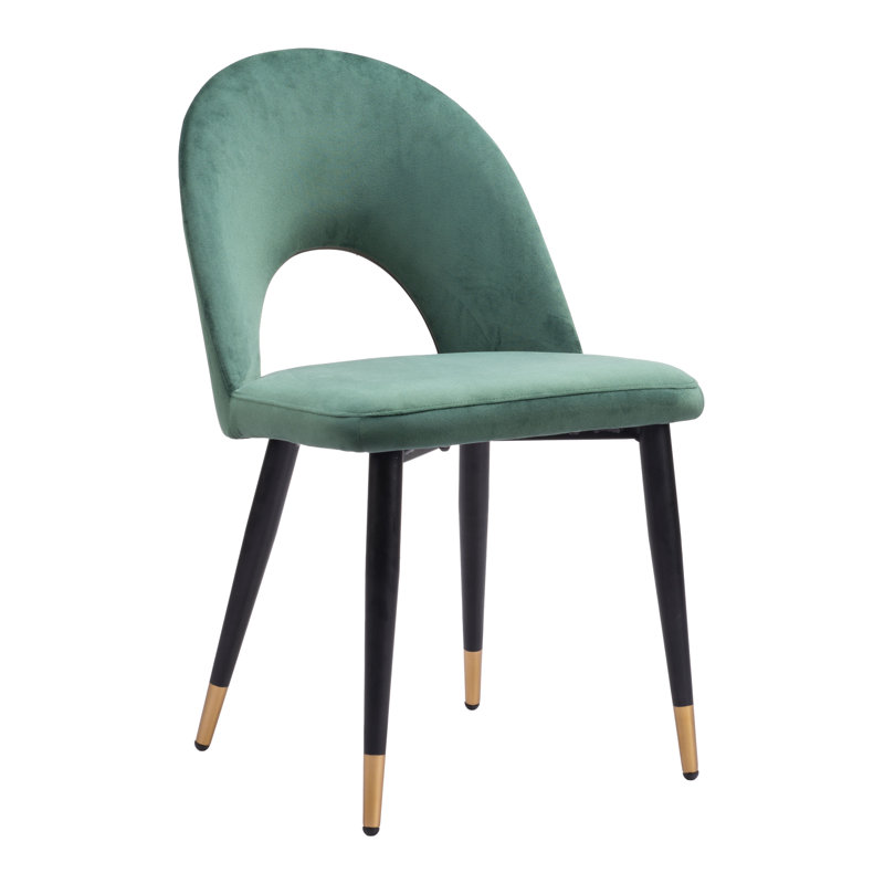 Chaise d'appoint à dossier bas Menlo, Vert