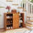 3-Tier Wooden Shoe Storage Organizer with Doors & 3-Level Adjustable Open Shelves-1151497189