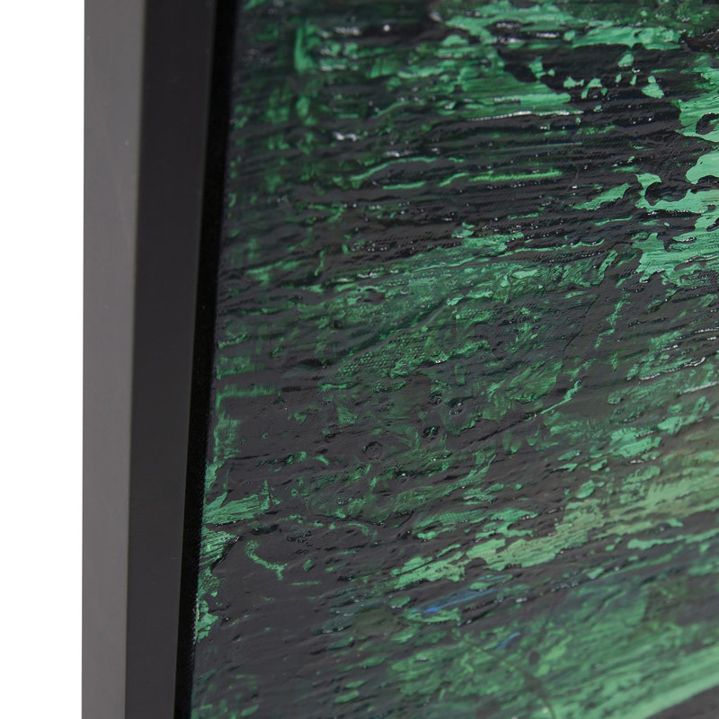 Comète, fusée verte, art original peint à la main, Vert