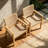 Outdoor Wicker and Acacia Wood Club Chairs Set