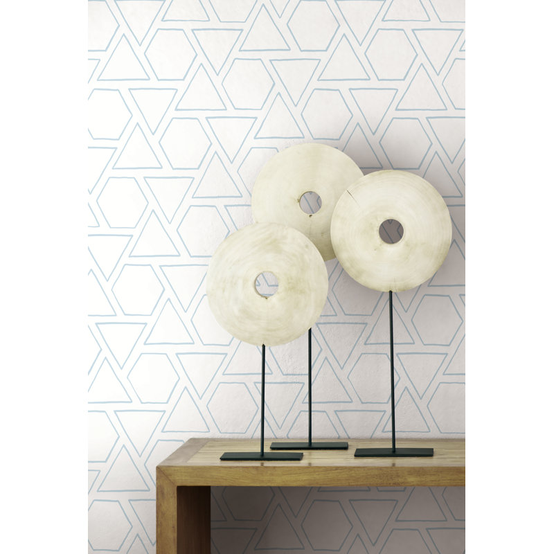 Rouleau de papier peint l 27 pi x p 27 po shapes Alfonzo, Oasis bleu