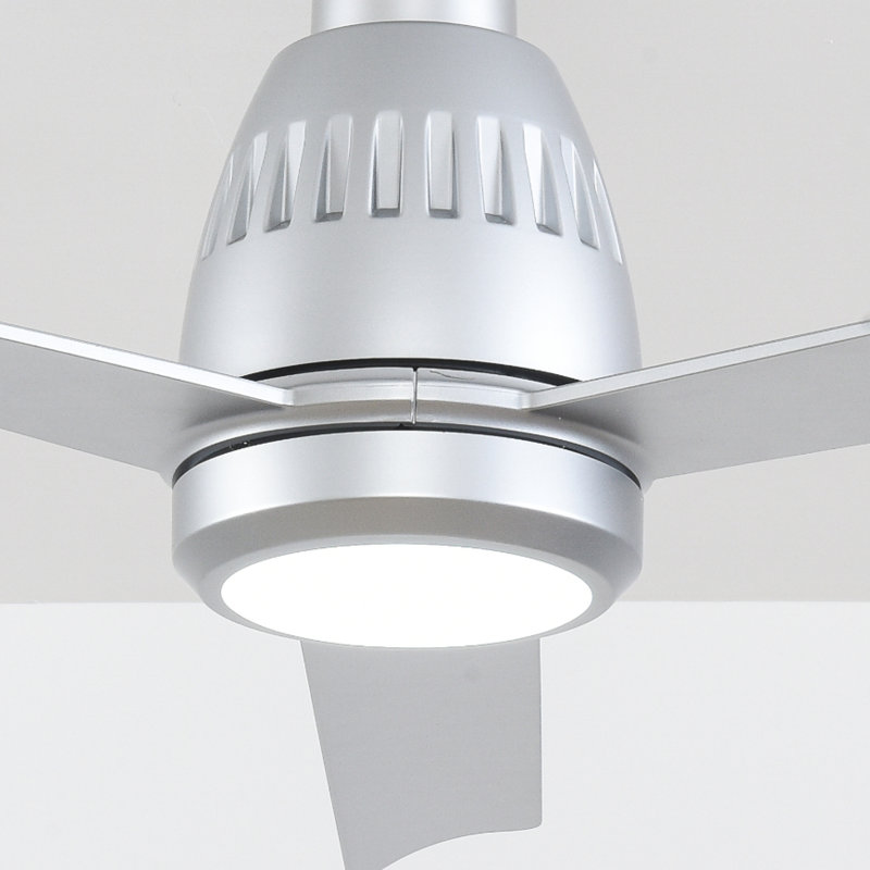 Solara 52-Inch Indoor/Outdoor Ceiling Fan, Brushed Nickel with Silver ABS Blades, With Light Kit, Whisper-Silence DC Motor, Remote(3-Blade)