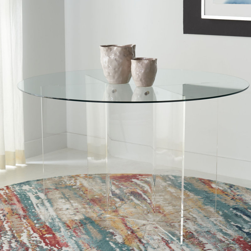 Panos Round Glass Top Dining Table