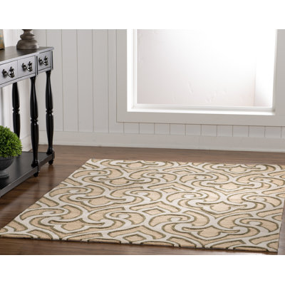 Tapis ivoire touffeté à la main Marisela
