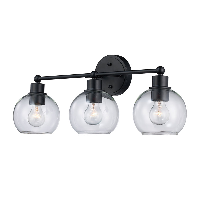 Éclairage de salle de bain à intensité variable 3 lumières Lochleven, Noir