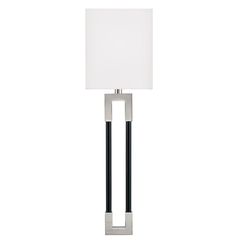 Flush Mounted Sconce, Polished Nickel/Black