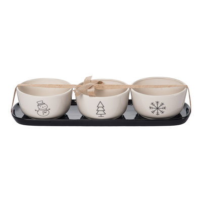 Ensemble de 4 plateaux de service en céramique Dolomite Holiday Icon