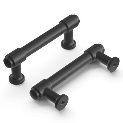 Piper Collection Bar Pull - 3" Centre to Centre Cabinet Pull Matte Black - Mid-century Modern Hardware for Drawers & Cabinets