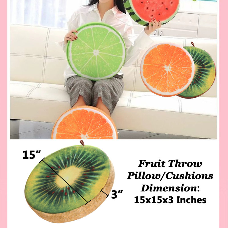 Coussin décoratif en velours de 15 po , Orange / orange