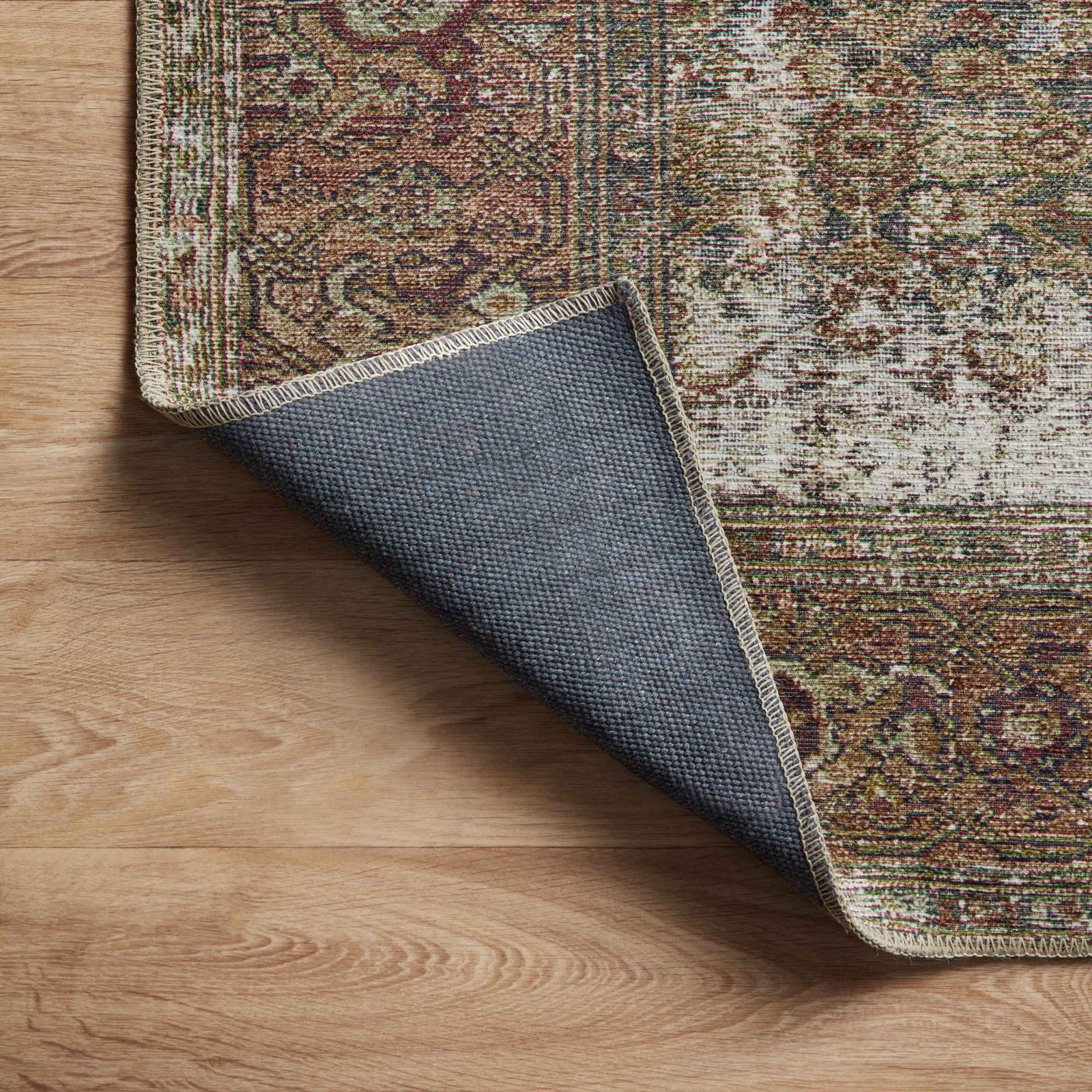 Georgie Oriental Moss/Salmon Area Rug, Rectangle 2'3" x 3'9"