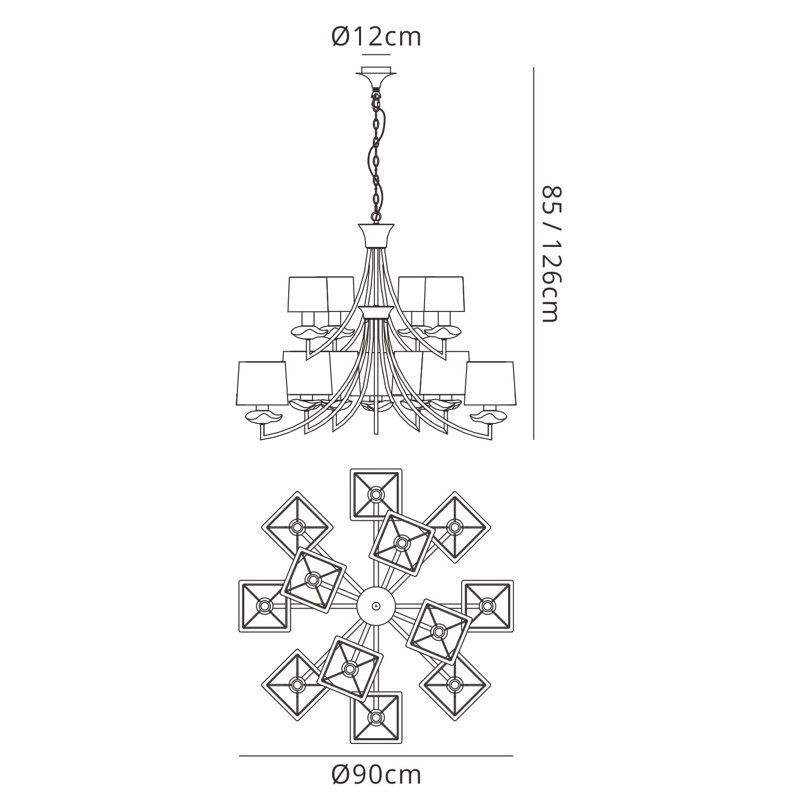 Akira AB Chandelier, 12 Light