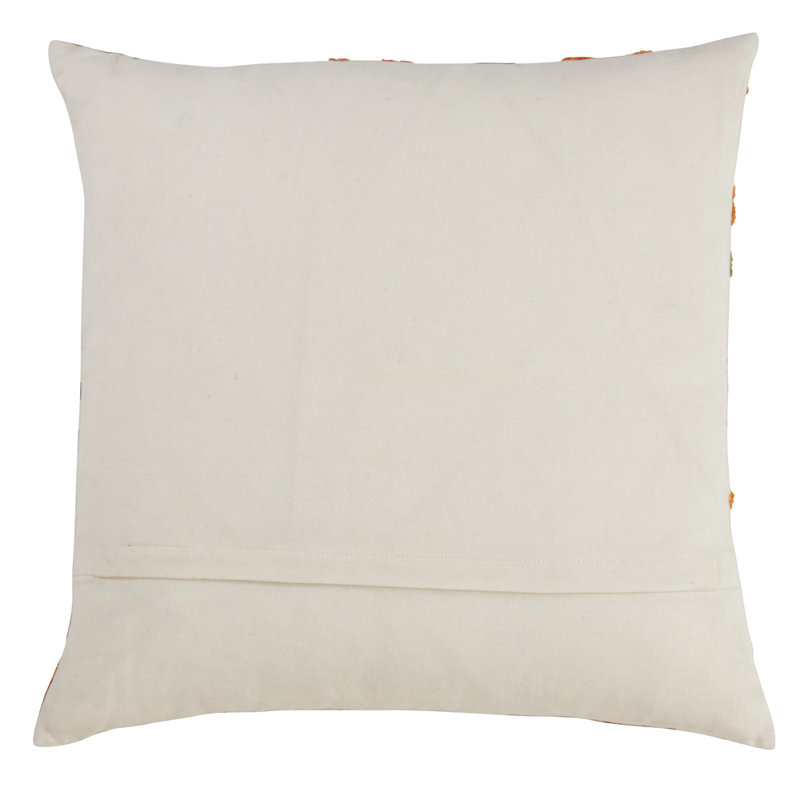 Housse de coussin 100% coton multicolore à feuilles d'automne brodées 20 x 20 po, Housse de coussin seulement - sans coussin