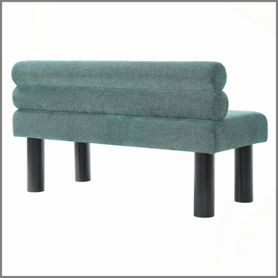 Banc de salle à manger rembourré, bout de lit, banc d'entrée, repose-pieds pour la salle à manger, la chambre à coucher, le salon, pieds en bois d'hévéa, support de 300 lb, beige
