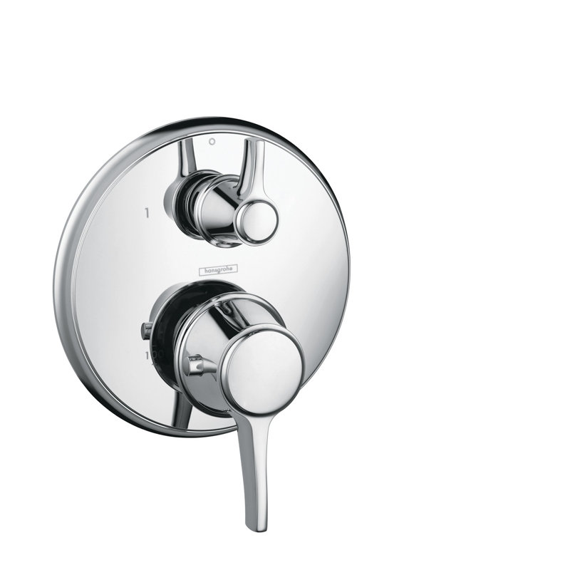 Garniture de douche thermostatique Metris C avec garniture de robinet à contrôle de volume seulement, Chrome chrome