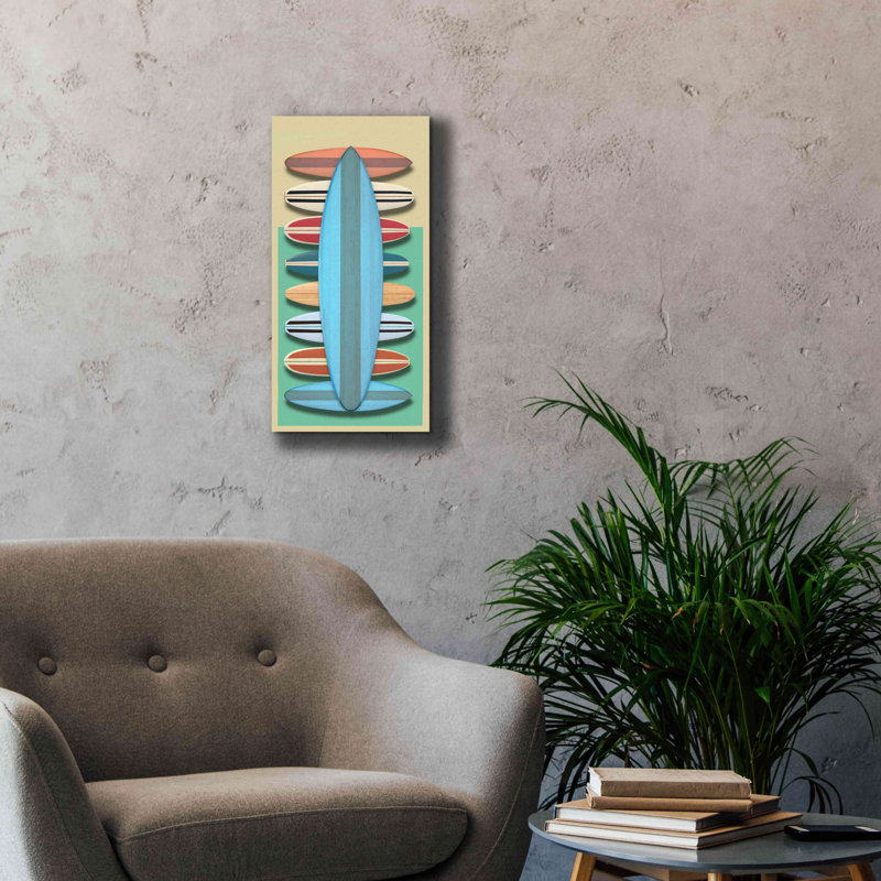 «Surfboard Red» par Edward M. Fielding, H 24 po x l 12 po x P 0,75 po