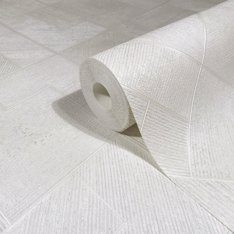 Papier peint Marquetry, Blanc