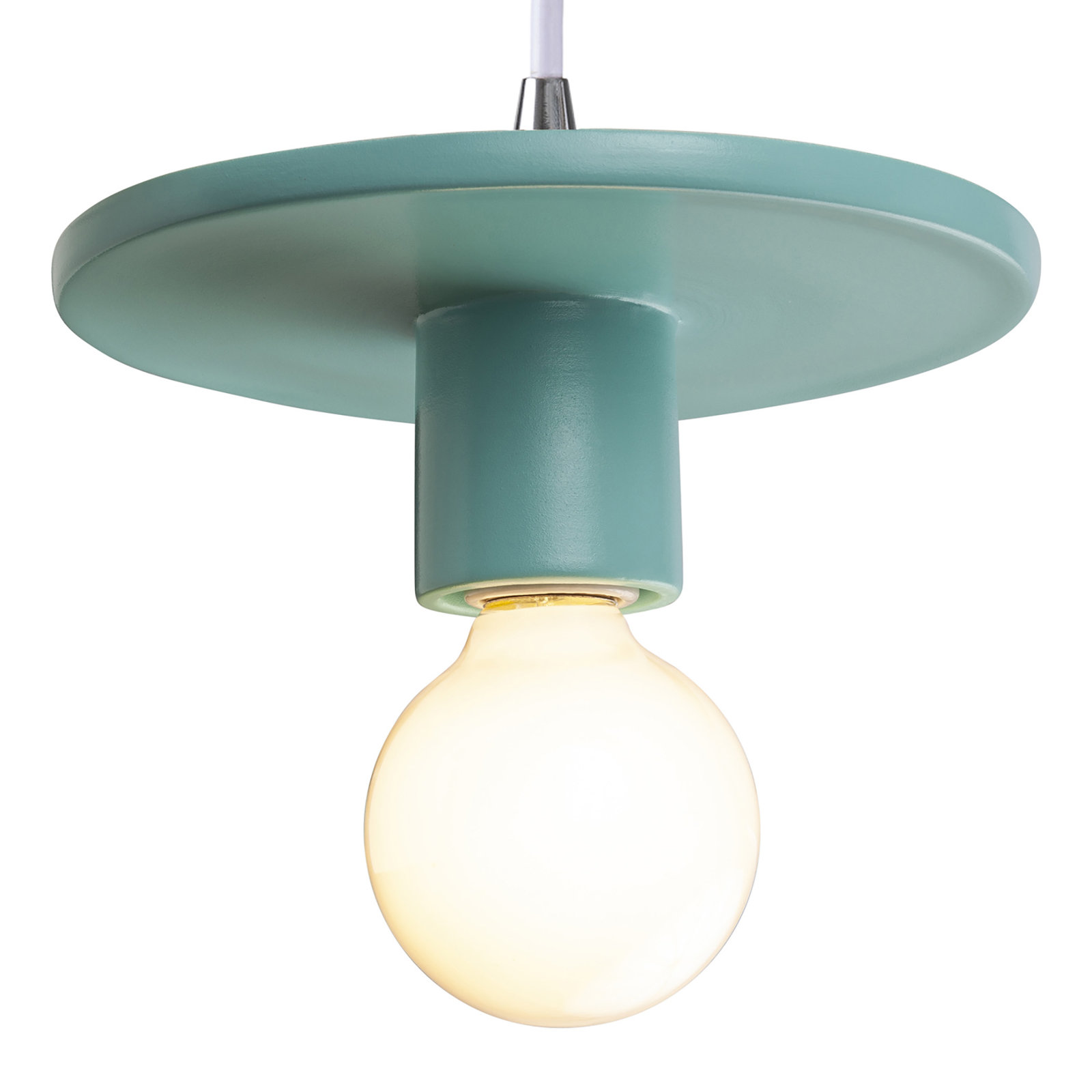 Leni Single Light Ceramic Dimmable Pendant, Reflecting Pool, Polished Chrome