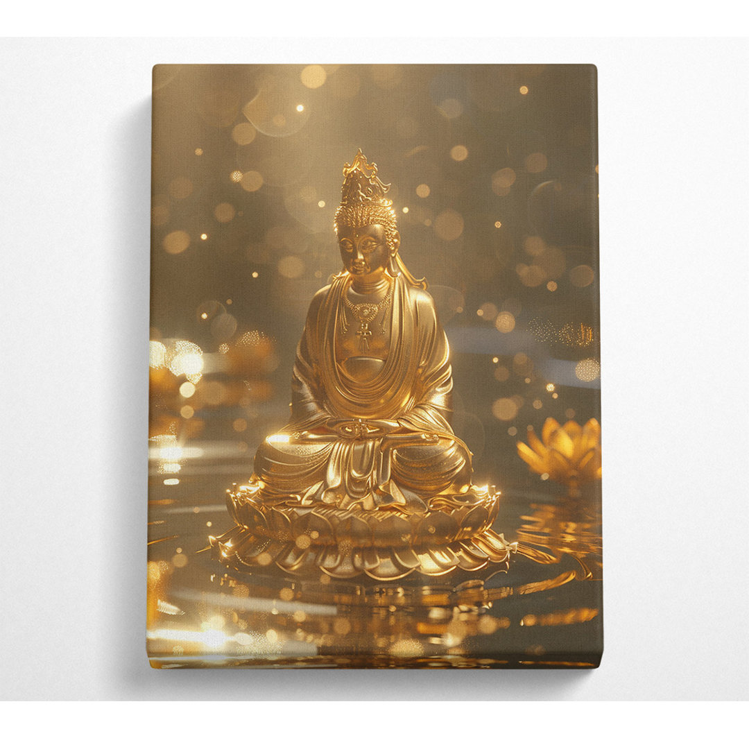 Gold Buddha - Kunstdrucke auf Leinwand ohne Rahmen