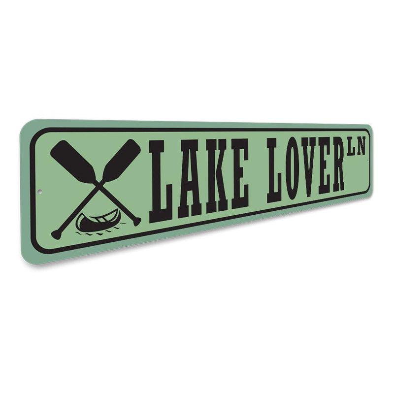 Plaque en aluminium Lake Lover Street, H 6 po x l 24 po x P 0,06 po