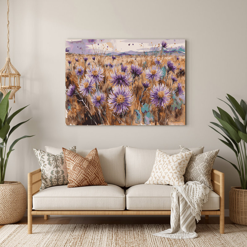 «Southwestern Plants Mojave Aster 169», art mural en métal brun