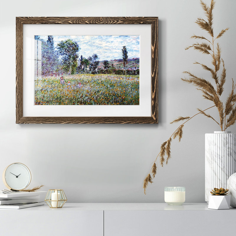 The Meadow, 1880 - Peinture d'un seul cadre, Noyer, H 22 po x l 32 po x P 1,5 po