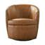 Fauteuil demi-tonneau pivotant en cuir véritable italien Crandell (ensemble de 2)-107150435