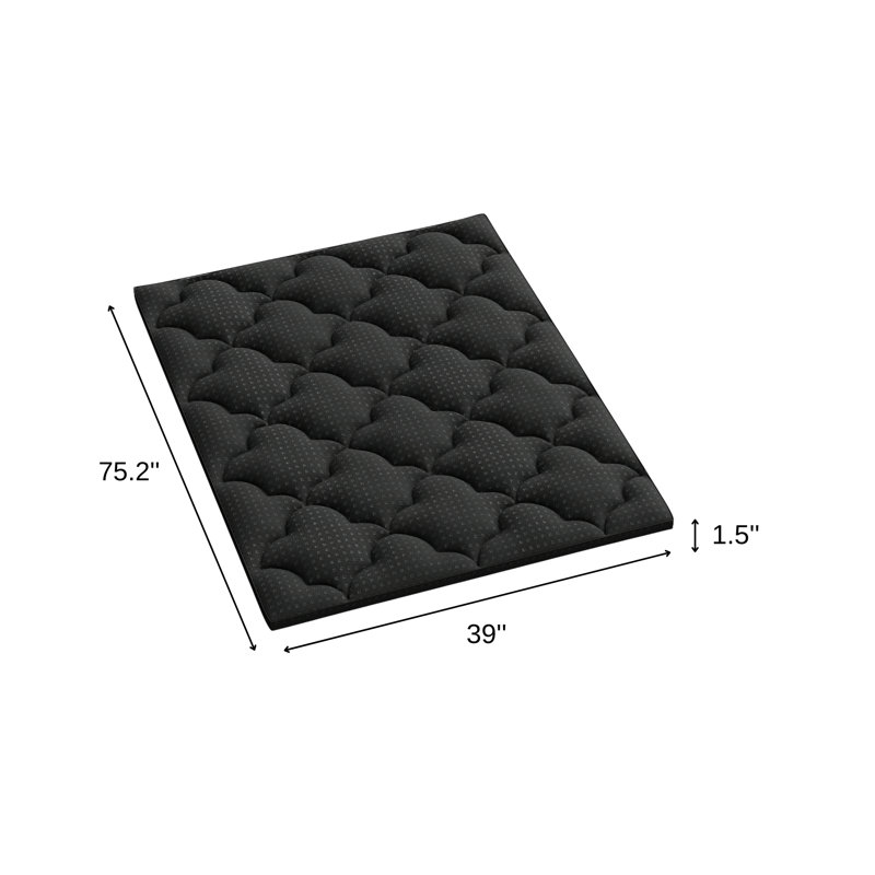 Surmatelas simple en coton noir 2 po