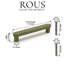 Poignée d'armoire moderne de style Mid-Century ROUS, 7 po, olive (vert)-112192736-111786457
