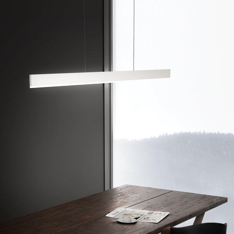 Luminaire suspendu linéaire à 1 lumière Lavery, Blanc, H 3,12 po x l 72 po x P 0,5 po