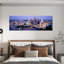 Buildings in a city lit up at dusk Pittsburgh Allegheny County Pennsylvania USA 1 Piece Wrapped Canvas Panoramic Wall Art-2093233638