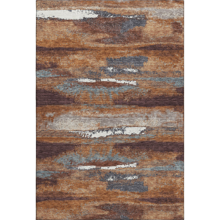 Premium Machine Washable Prisco Copper Rug