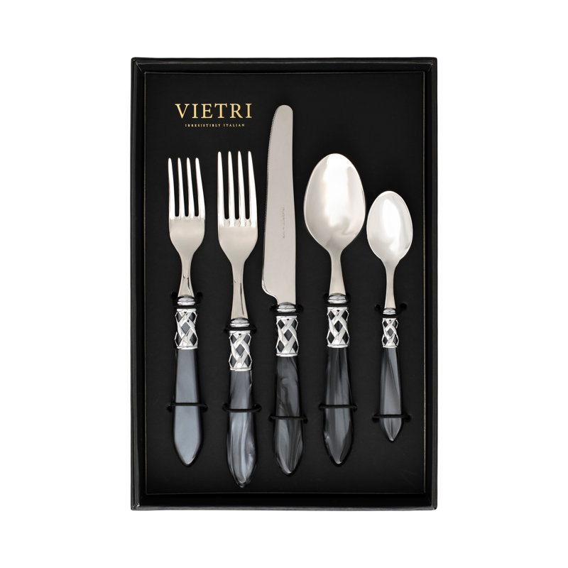 Aladdin 20 - Piece Stainless Steel Flatware Set - Service for 4, Charcoal