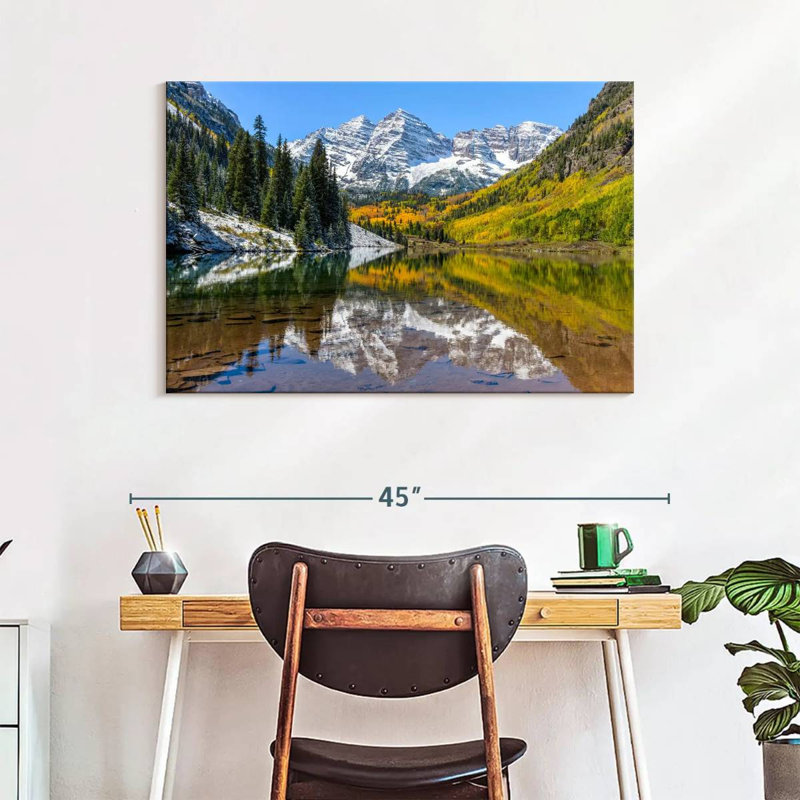 Lake By Maroon Bells, 26" H x 39" W
