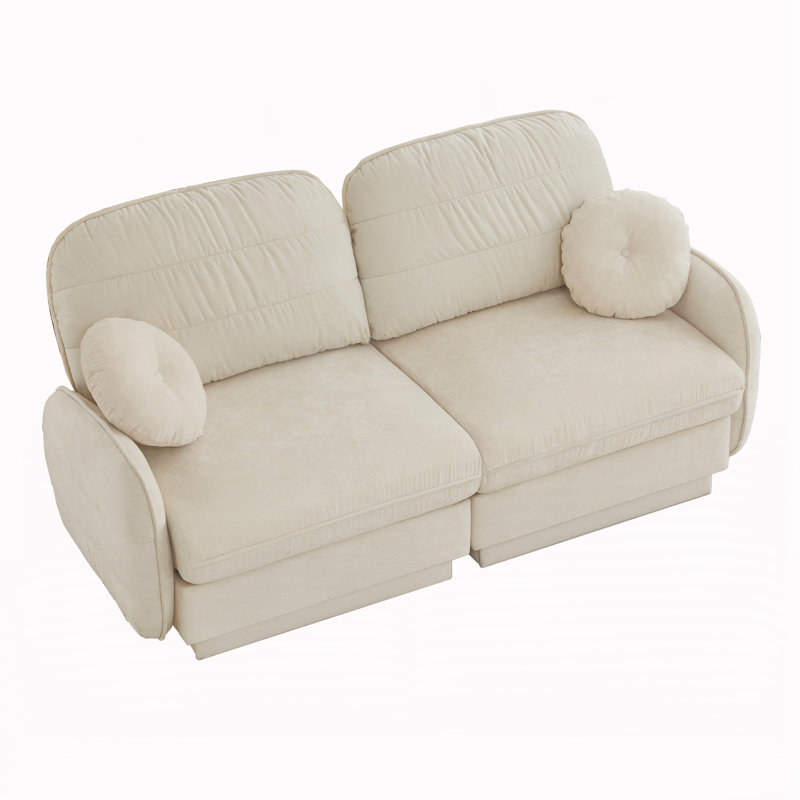 Causeuse avec coussins ronds, Cream Beige