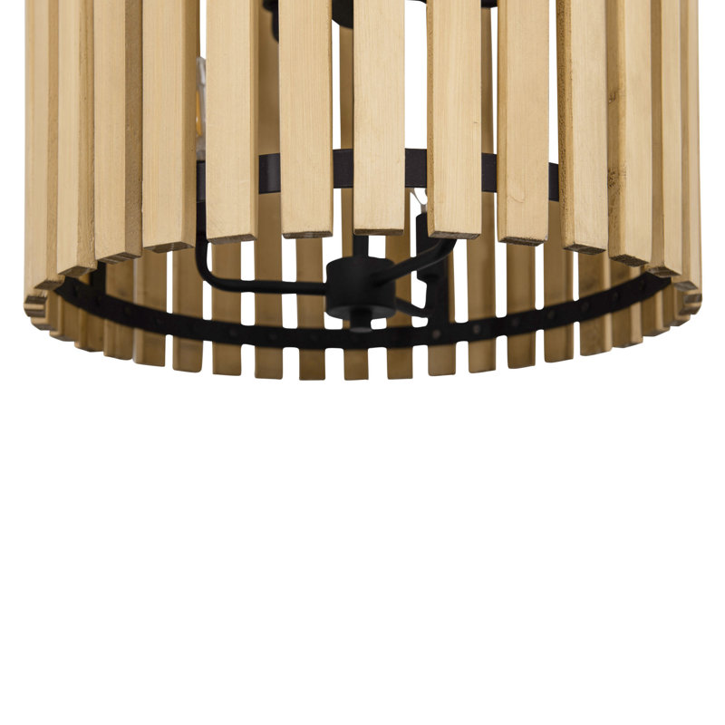 Suratto 6-Light Pendant - Matte Black/Honey Blonde, Matte Black/Medium Walnut