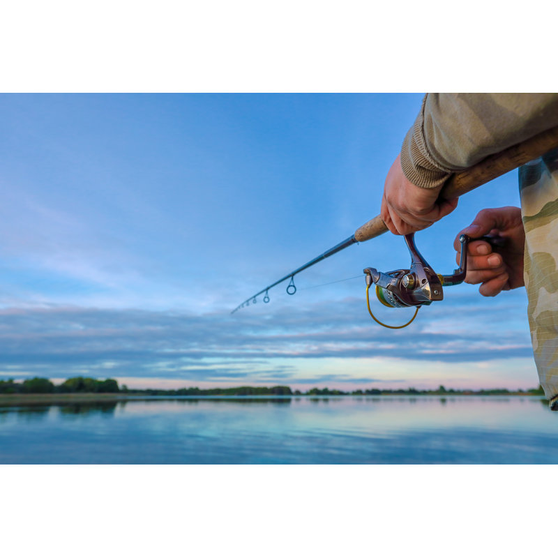 Fishing On The Lake by Smiltena - Wrapped Canvas Print, 20cm H x 30cm W
