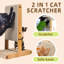 Grattoir à chat, grattoir en forme de T pour chats d'intérieur, protecteur de meuble à double face pour chat, grattoir à chat en carton avec balle