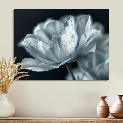 Monochrome Delicate Detail Marigold Silhouette - Marigold Wall Art Print