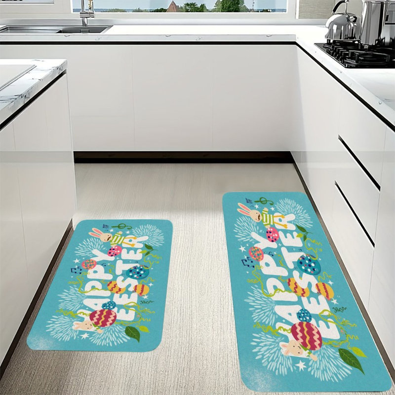 Joyeuses Pâques, ensemble de 2 tapis de cuisine