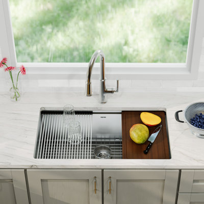 Elite Workstation 32'' L Undermount Single Bowl Stainless Steel Kitchen Sink