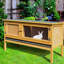 Yellow Rabbit Cage With Waterproof Asphalt Shingle Roof - Version Fir Wood Construction