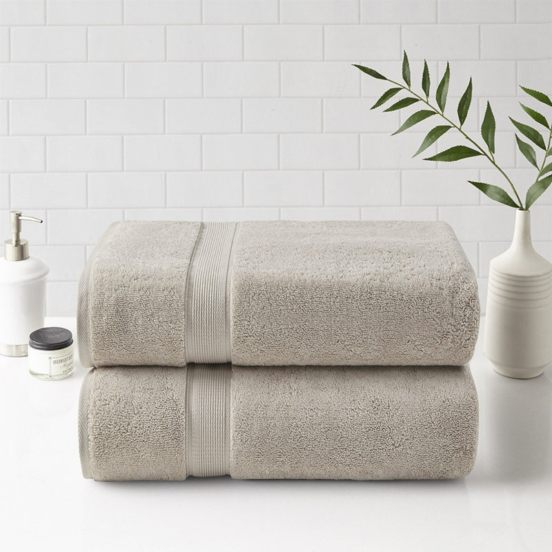Ensemble de draps de bain 100% coton antimicrobien 2 pièces, Naturel