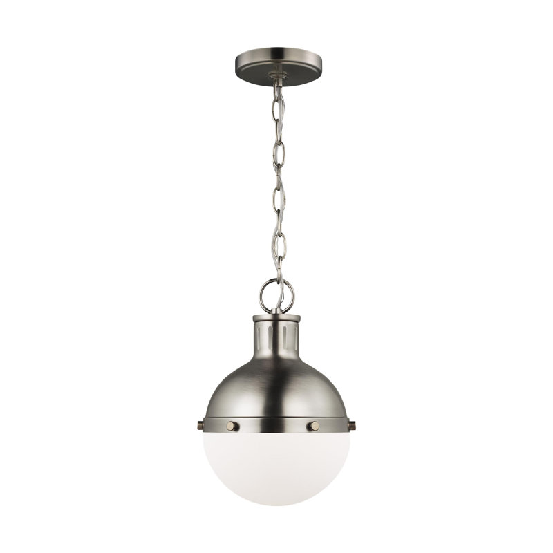1 - Light Single Globe Pendant, No , Brushed Nickel, 11.63" H x 8.13" W x 8.13" D