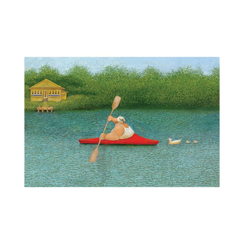 Red Kayak by Lowell Herrero - Wrapped Canvas Gallery-Wrapped Canvas Giclée, 20.32 cm H x 30.48 cm W