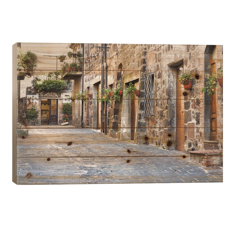 Village Street, Contignon, Sienne, Toscane, Italie, L 26 po x H 18 po