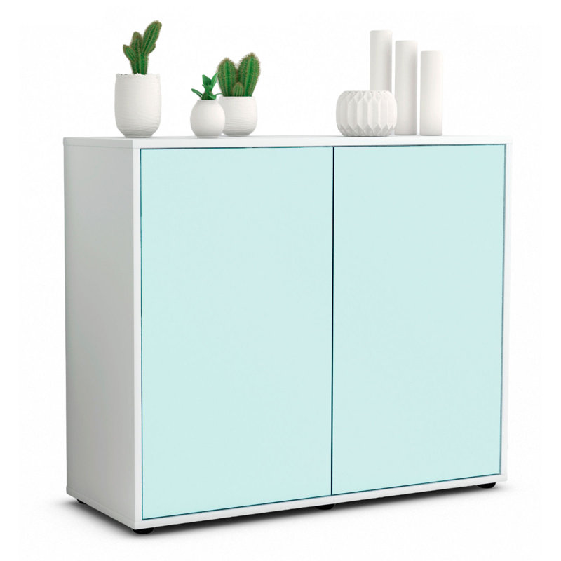 Quintara 92cm Sideboard, White and Light Blue