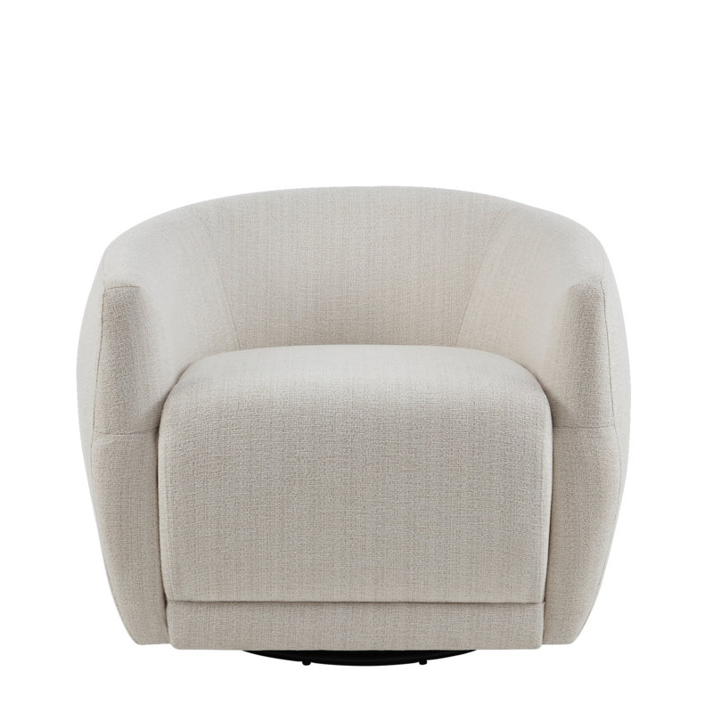 Chaise pivotante à 360 degrés facile à assembler, confortable et polyvalente, Blanc cassé